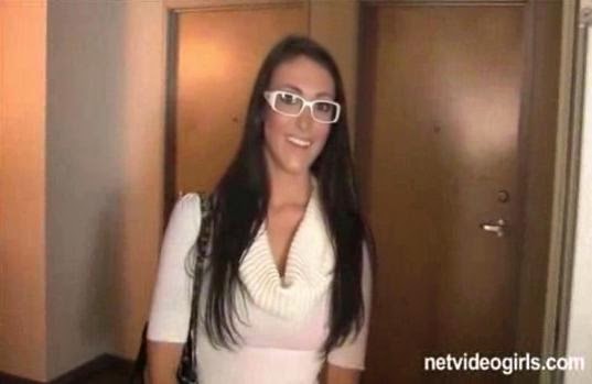 Cute Nerdy Chick In Glasses Gobbles Cock Like Only A Good